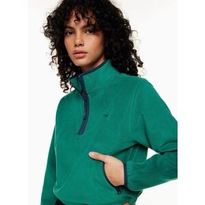 Aritzia TNA Sno Polar Half Zip Fleece Pullover Jacket Green Small